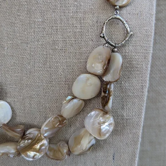 Silpada Vintage Mother of Pearl 2 Strand Necklace - Picture 2 of 9